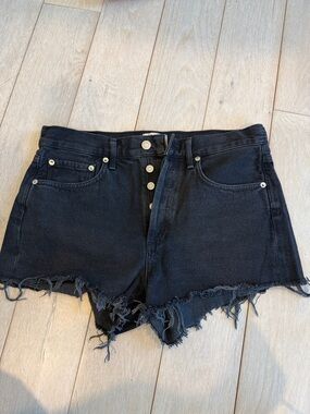 AGOLDE Parker black denim shorts